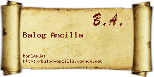 Balog Ancilla névjegykártya